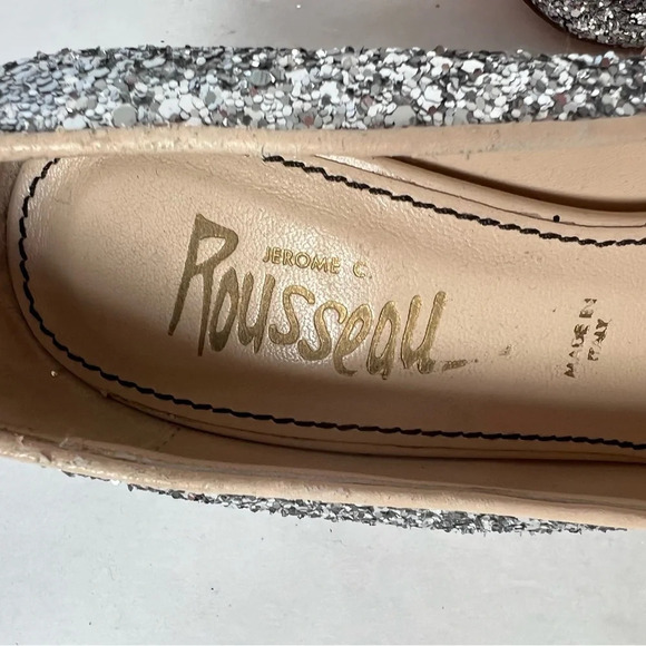 Jerome Rousseau Glittery Silver Evening Stiletto pumps EU 37 US 6.5 - Picture 7 of 9